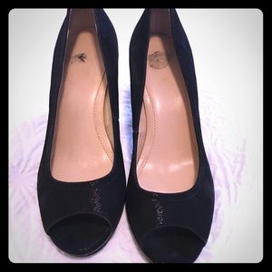 Black Peep Toe Pumps